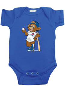 Soft As A Grape Clark the Cub Chicago Cubs Baby Blue Baby Mascot Short Sleeve One Piece