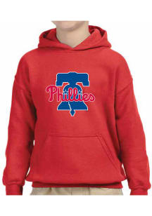 Philadelphia Phillies Youth Red Wordmark Long Sleeve Hoodie