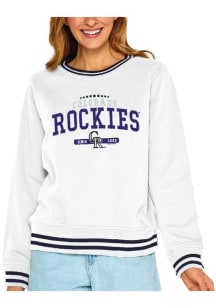 Colorado Rockies Womens White Varsity Crew Sweatshirt