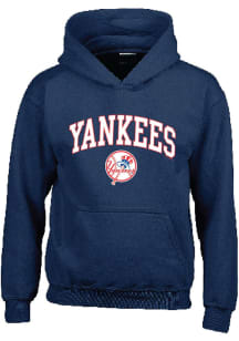 New York Yankees Womens Navy Blue Gildan Hooded Sweatshirt