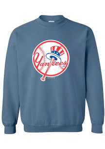 New York Yankees Womens Blue Soft Washed Crew Sweatshirt