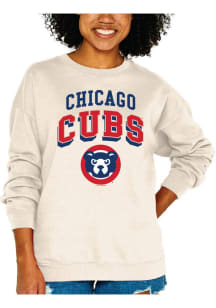 Chicago Cubs Womens White Soft Washed Crew Sweatshirt