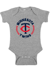 Minnesota Twins Baby Grey Baseball Circle Short Sleeve One Piece