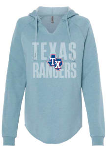 Texas Rangers Womens Light Blue Pigment Dye Hooded Sweatshirt