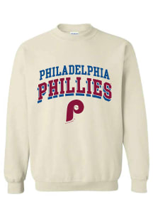 Philadelphia Phillies Womens White Soft Washed Crew Sweatshirt