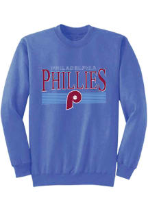 Philadelphia Phillies Womens Light Blue Soft Washed Crew Sweatshirt