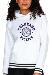 Colorado Rockies Womens White Varsity Hooded Sweatshirt
