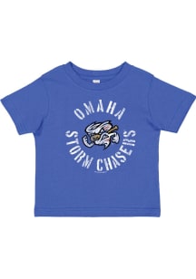 Vortex  Soft As A Grape Omaha Storm Chasers Toddler Blue Vintage Circle Short Sleeve T-Shirt