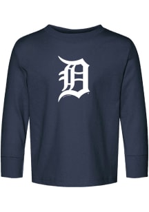 Detroit Tigers Youth Navy Blue Primary Logo Long Sleeve T-Shirt