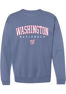 Washington Nationals Womens Blue Pigment Crew Sweatshirt