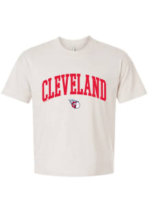 Cleveland Guardians Womens Beige Relaxed Tee Short Sleeve T-Shirt