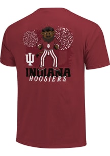 Indiana Hoosiers Womens Red Fireworks Mascot Short Sleeve T-Shirt