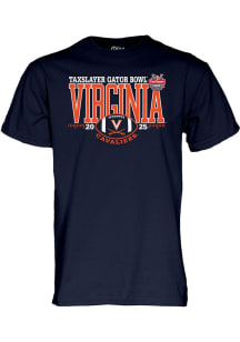Blue 84 Virginia Cavaliers Navy Blue 2025 Gator Bowl Short Sleeve T Shirt