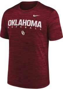 Nike Oklahoma Sooners Crimson DriFit Velocity Softball Short Sleeve T Shirt