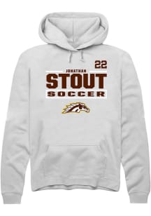 Jonathan Stout Western Michigan Broncos Mens White NIL Stacked Box Player Hood
