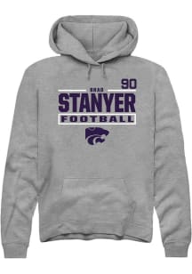 Brad Stanyer K-State Wildcats Mens Graphite Football NIL Stacked Box Player Hood