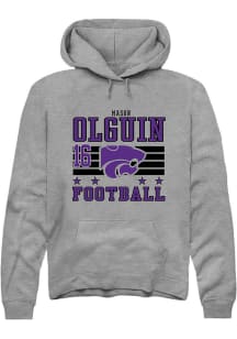 Mason Olguin  Rally K-State Wildcats Mens Grey NIL Striped Long Sleeve Hoodie