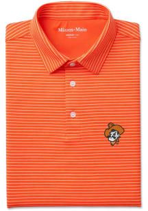 Mizzen+Main Oklahoma State Cowboys Mens Orange Versa Stripe Short Sleeve Fashion Polo