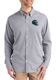 Cutter and Buck Philadelphia Eagles Mens Black Helmet Gingham LS Woven Long Sleeve Dress Shirt