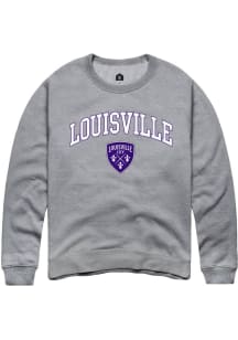 Rally Louisville City FC Mens Grey Arch Mascot Long Sleeve Crew Sweatshirt