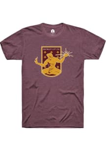 Rally Detroit City FC Maroon Primary Logo Short Sleeve T Shirt