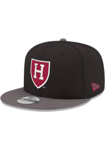 New Era Harvard Crimson Black Black Graphite Color Pop GCP 9FIFTY Mens Snapback Hat