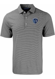 Cutter and Buck Sporting Kansas City Black Forge Double Stripe Big and Tall Polo