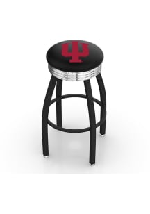 Indiana Hoosiers 3 Ring Chrome Seat Pub Stool - Black