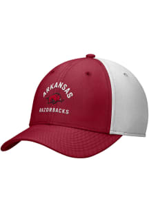 Nike Arkansas Razorbacks Mens Cardinal Primetime Rise Swoosh Flex Hat