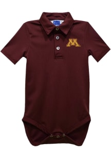 Vive La Fete Minnesota Golden Gophers Baby Maroon Team Short Sleeve One Piece Polo