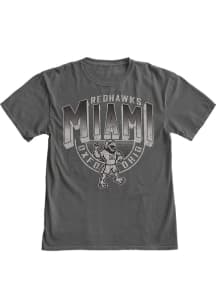 Blue 84 Miami RedHawks Black Tonal Arch Name Swoop the RedHawk Short Sleeve T Shirt