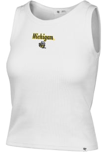 47 Michigan Wolverines Womens White Straight Cut Tank Top