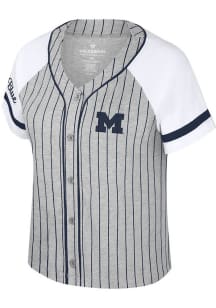 Colosseum Michigan Wolverines Womens Grey This Feeling Short Sleeve T-Shirt