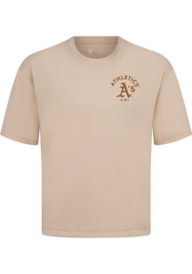 Levelwear Oakland Athletics Oatmeal Signature Knit Transit AR LC Short Sleeve Fashion T Shirt