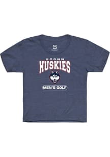 Summit Sportswear UConn Huskies Youth Navy Blue Men's Golf Short Sleeve T-Shirt