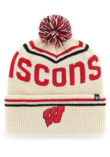 47 Wisconsin Badgers Natural Quatrle Cuff Mens Knit Hat