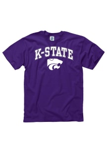 K-State Wildcats Purple Power Cat Arch Short Sleeve T Shirt