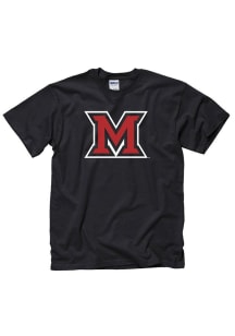 Miami RedHawks Black Big Logo Short Sleeve T Shirt