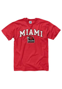 Miami RedHawks Red Arch Logo Short Sleeve T Shirt