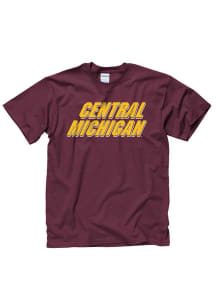 Central Michigan Chippewas Maroon Rally Loud Design Short Sleeve T Shirt