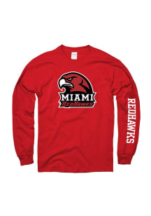 Miami RedHawks Red Logo Long Sleeve T Shirt