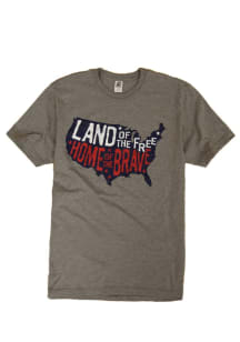 Americana Grey Land of the Free Short Sleeve Fashion T Shirt
