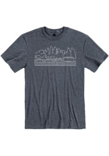 Kansas City Navy Blue KC Skyline Tee Short Sleeve Fashion T Shirt