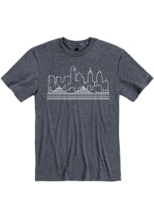 Philadelphia Navy Blue Philadelphia Skyline Tee Short Sleeve Fashion T Shirt