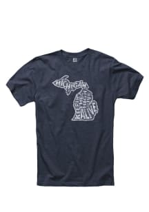 Rally Michigan Navy Blue Keep the High Five Alive Short Sleeve Fashion T Shirt