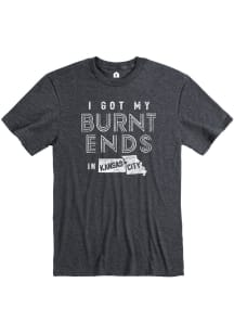 Kansas City Dark Grey Burnt Ends Short Sleeve Fashion T Shirt