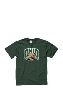 Ohio Bobcats Green Big Logo Short Sleeve T Shirt