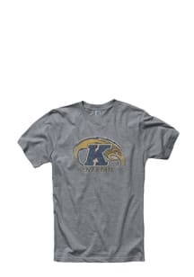 Kent State Golden Flashes Grey Fade Out Short Sleeve T Shirt