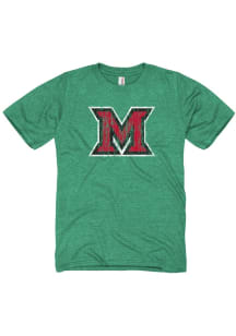 Miami RedHawks Green Arch Mascot Short Sleeve T Shirt