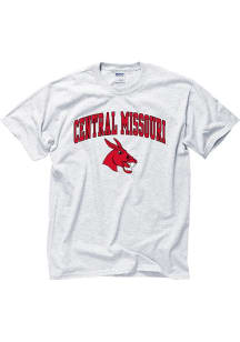 Central Missouri Mules Ash Arch Mascot Short Sleeve T Shirt